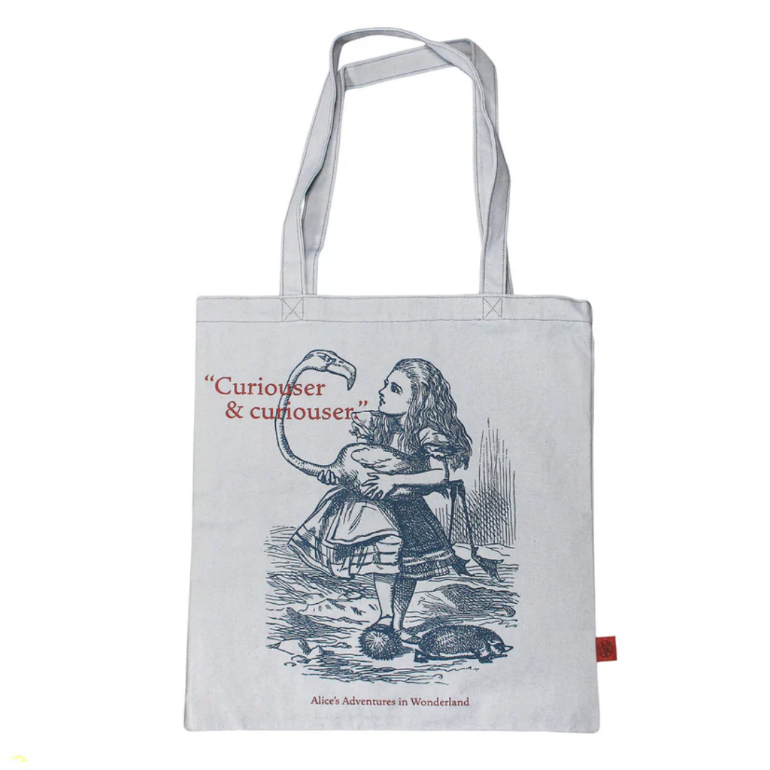 Classic Novels - Alice's Adventures in Wonderland - Cotton Shopper Tote Bag - £12.99