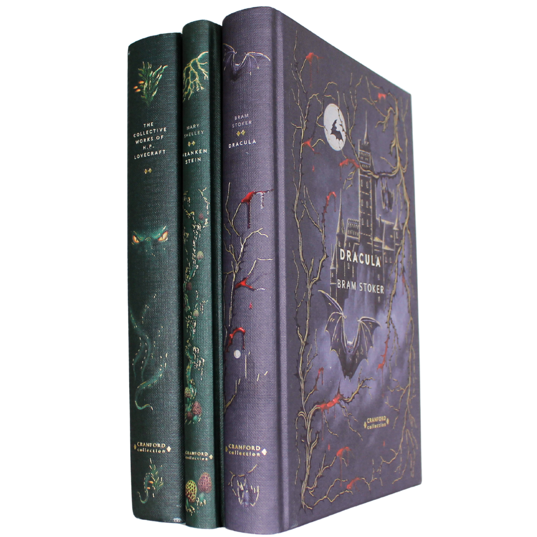 Sprayed Edges Horror Set l Dracula, Frankenstein and HP Lovecraft - New Cranford Editions with Sprayed Edges for ONLY £34.99, FREE UK Shipping.