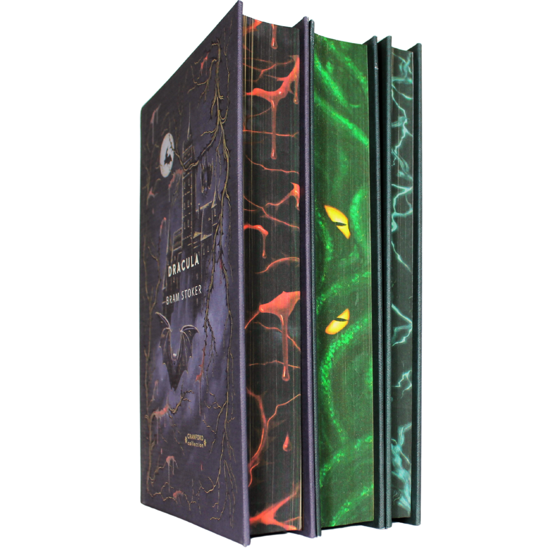 Sprayed Edges Horror Set l Dracula, Frankenstein and HP Lovecraft - New Cranford Editions with Sprayed Edges for ONLY £34.99, FREE UK Shipping.